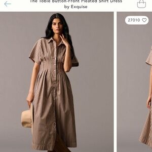 Tobie button front pleated shirt dress by exquise